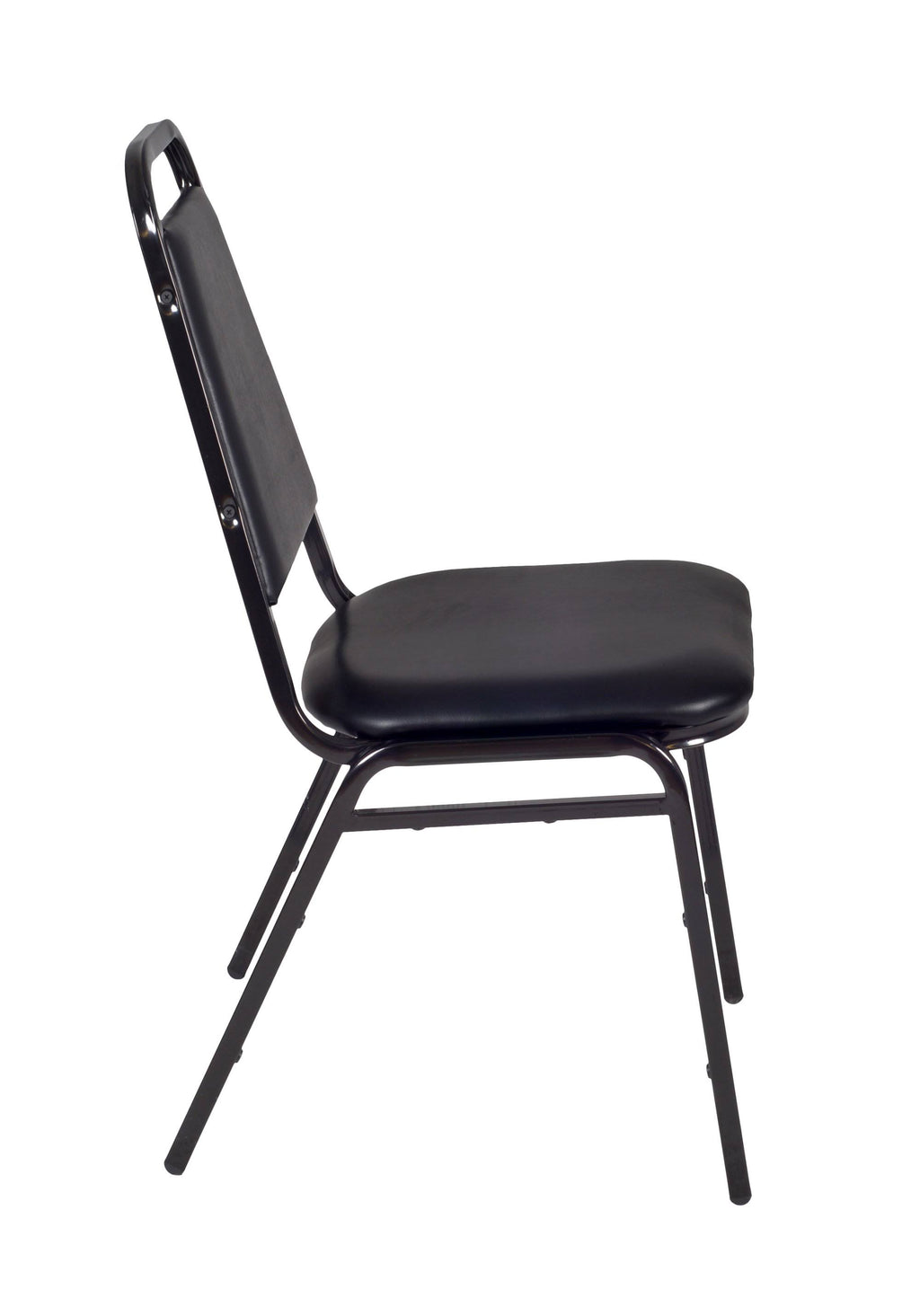 Mahogany Black Square Breakroom Table with 4 Stack Chairs V63776