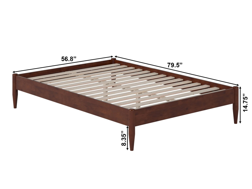 14" Walnut Solid Wood Platform Bed S39661