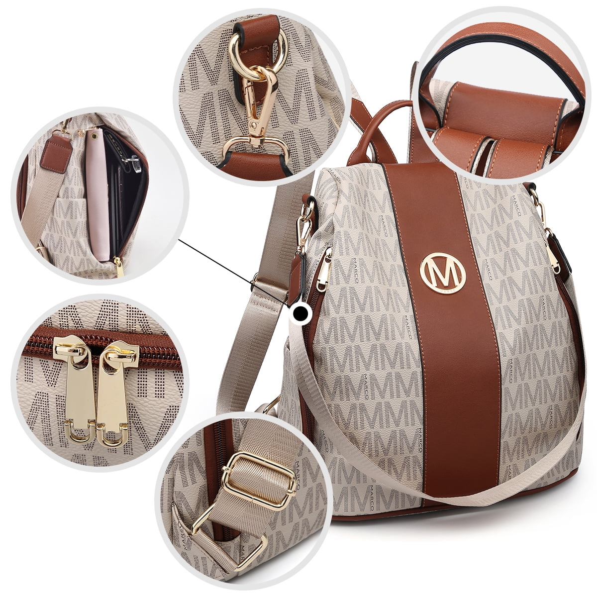 Anti-Theft Travel Backpack and Purse Wallet Set 2pcs P2683