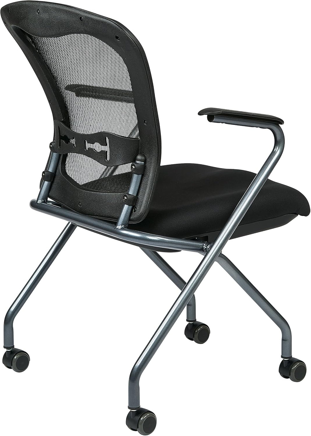 Titanium Finish Folding Chair with Casters, 2-Pack S639528