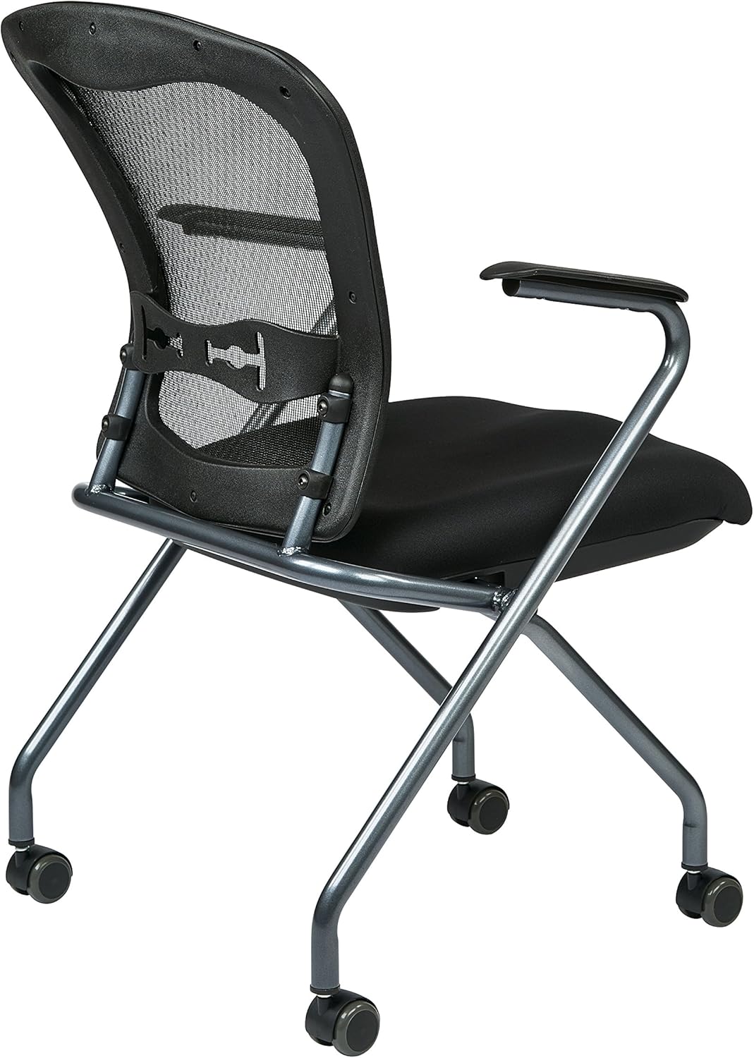 Titanium Finish Folding Chair with Casters, 2-Pack S639528