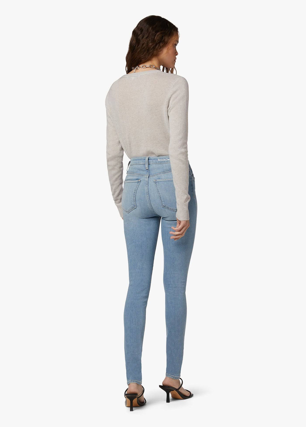 White High Rise Skinny Jeans L611