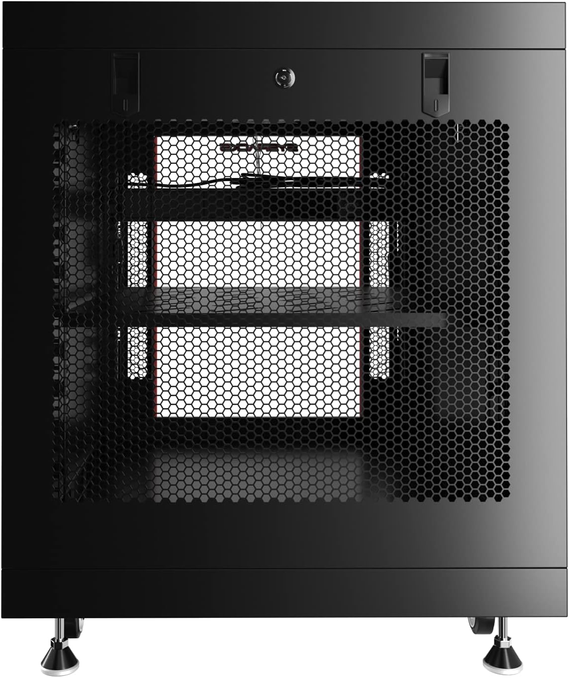 15U 35 inch Deep Server Rack Cabinet Enclosure with Cooling Fans, LCD Screen, Thermostat, PDU, Casters, Shelf X459