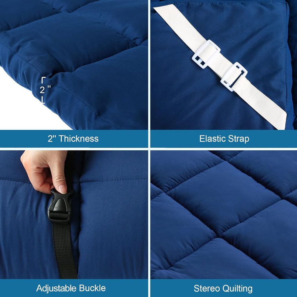 Navy Cot Mattress Topper 2 Pack X5943