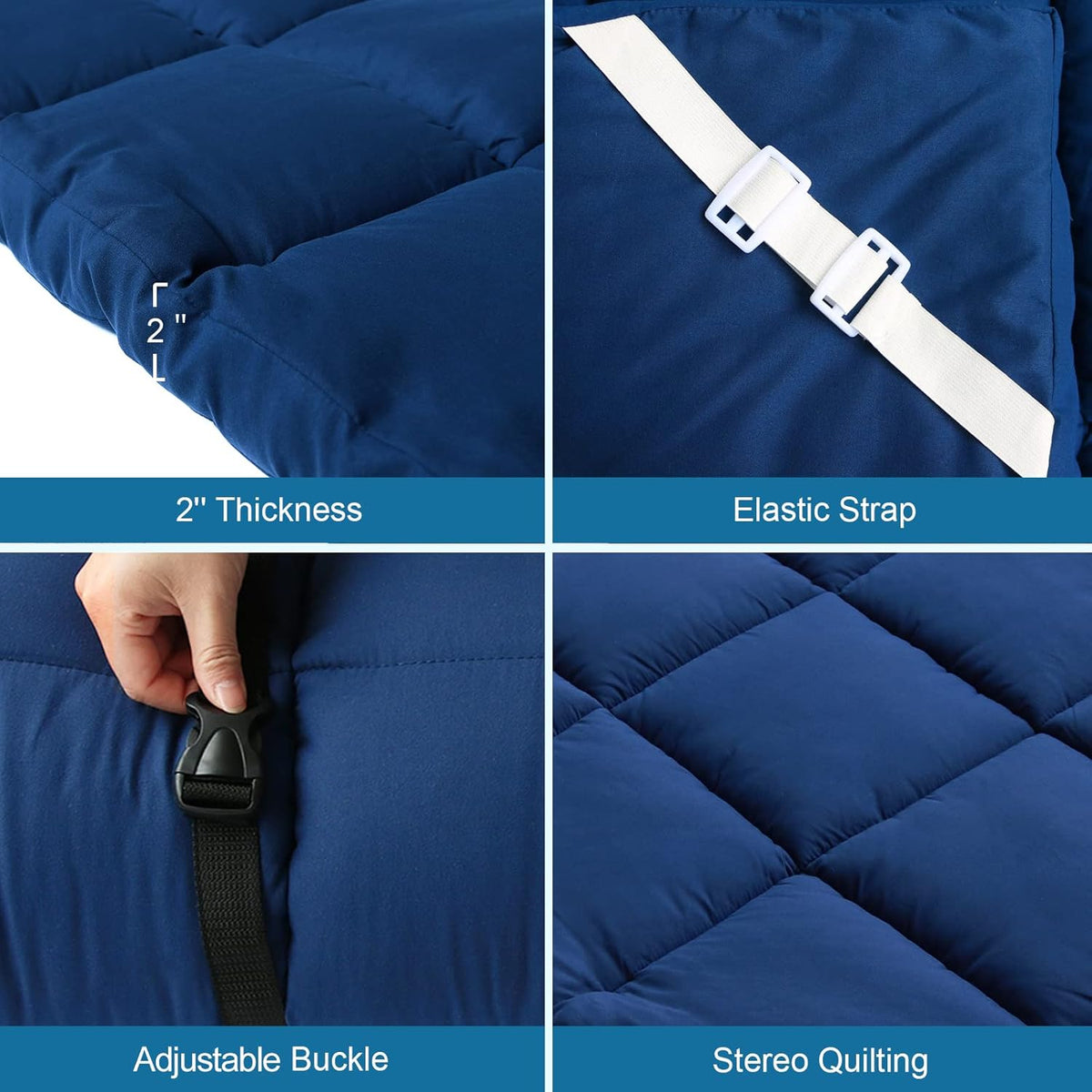 Navy Cot Mattress Topper 2 Pack X5943