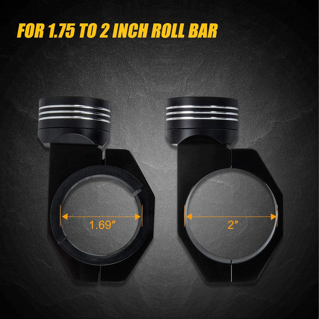 2 PCS Universal Heavy Duty Adjustable Roll Bar Flag Mount & Whip Light Mount D84391