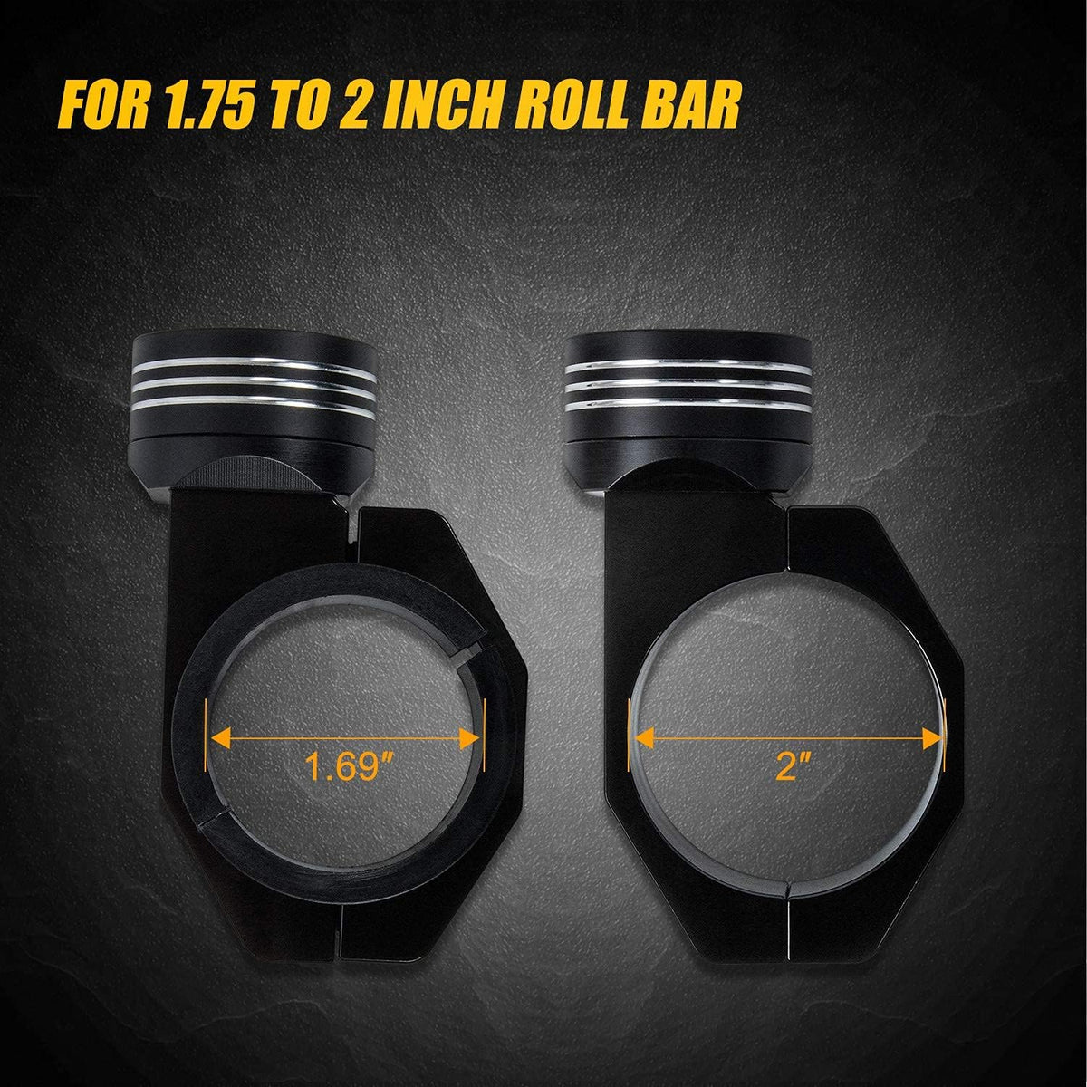 2 PCS Universal Heavy Duty Adjustable Roll Bar Flag Mount & Whip Light Mount D84391