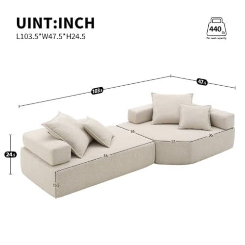 Gray 4 Seat Oversized Sectional Foam Sofa G902