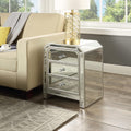 Mirrored Nightstand with 3-Drawers I8706