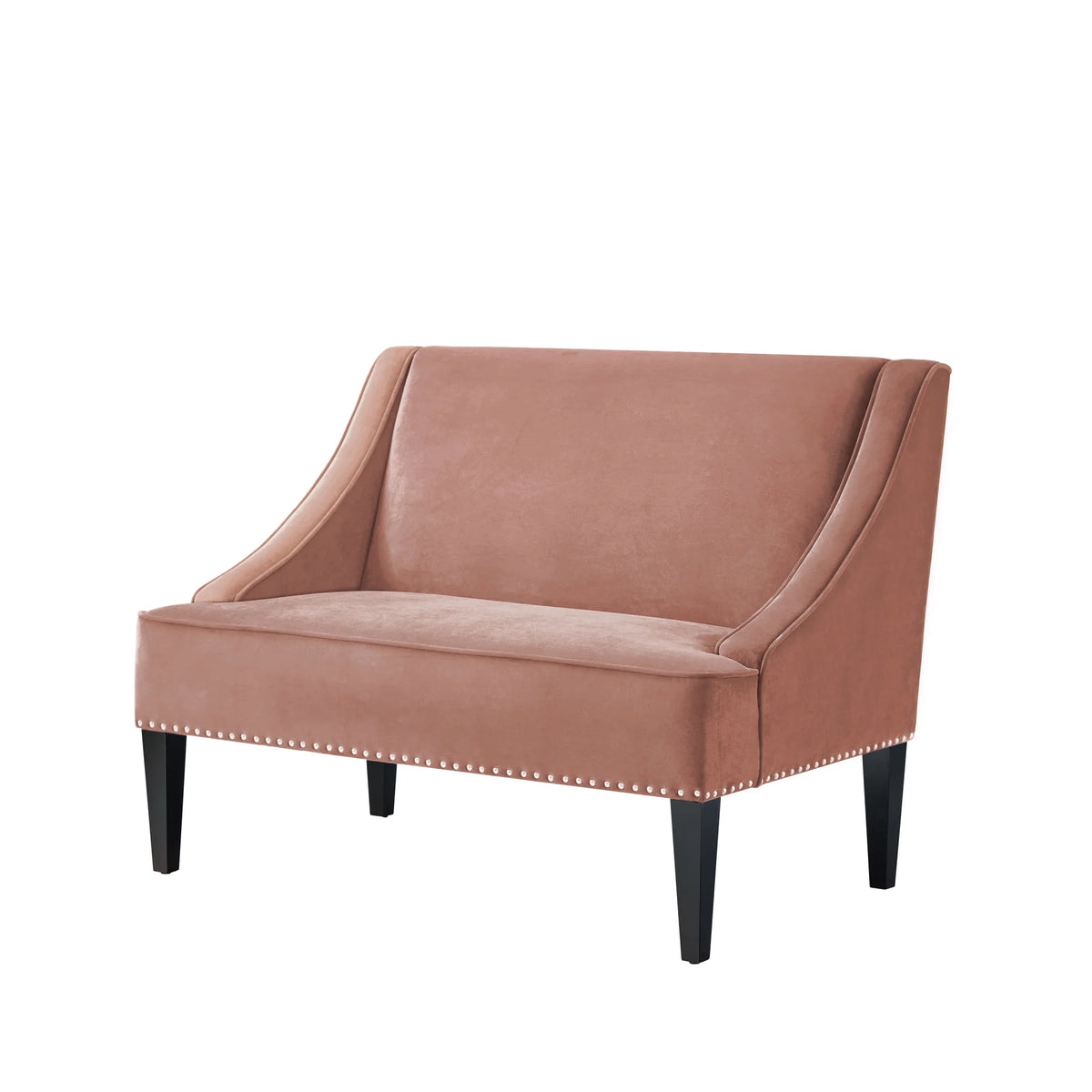 Blush Velvet Upholstered Bench F120823