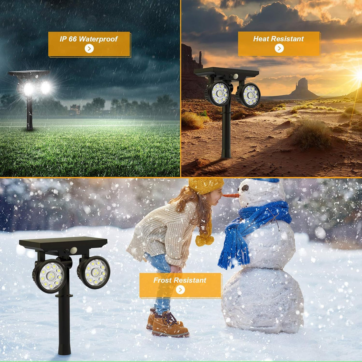 4 Pack Solar Motion Sensor Outdoor Spot Lights R637548