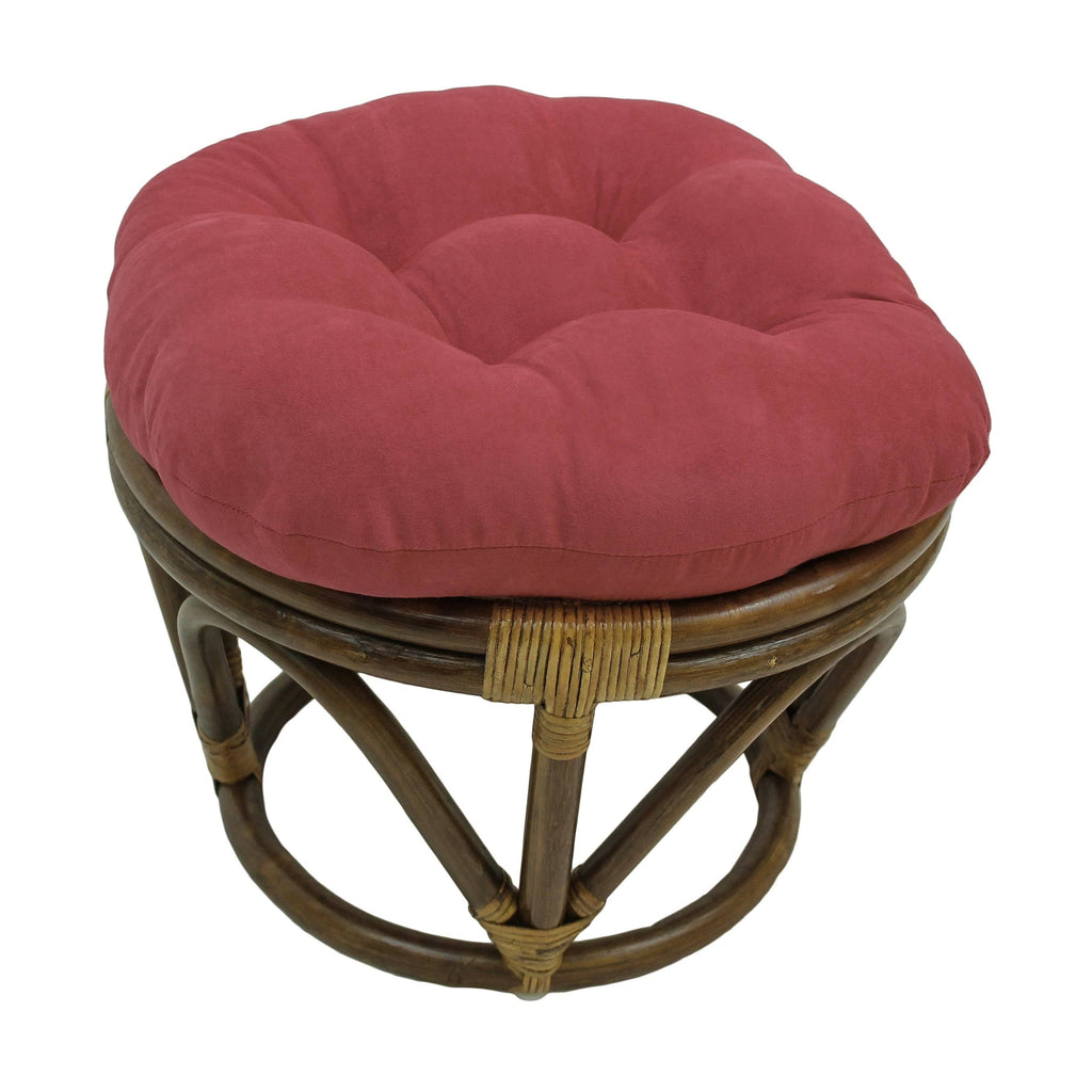 Red Wine Microsuede Papasan Footstool Q243