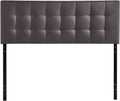Brown Tufted Faux Leather Upholstered King Headboard M433