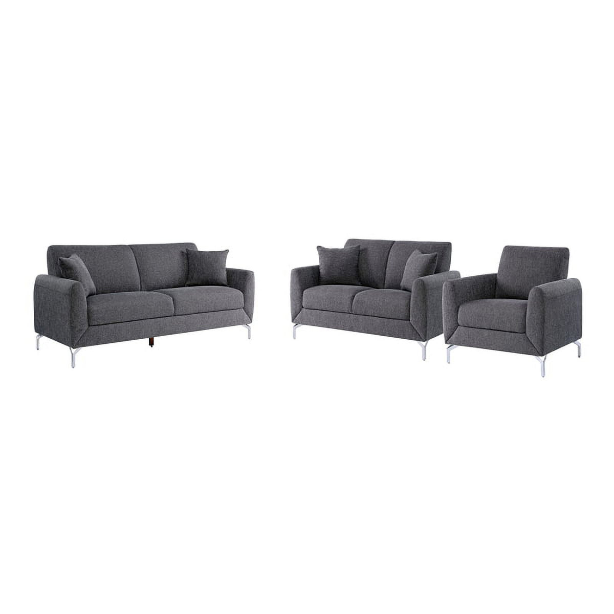 Gray Fabric 3-Piece Sofa Set G935