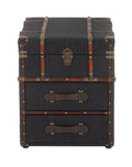 Brown Traditional Wood Stacked Storage Trunk Chest T13641