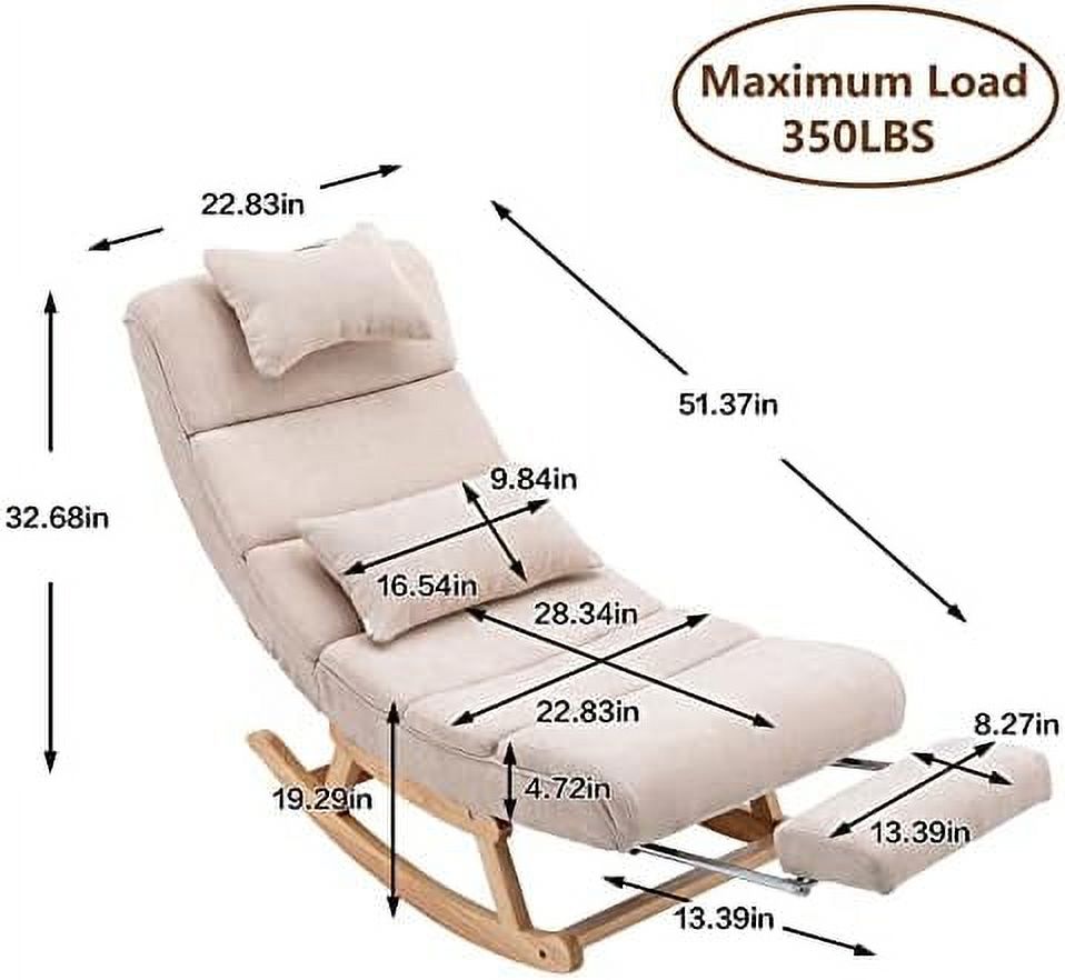 PU Leather Upholstered Rocking Recliner Chair with Pillows & Foot R511