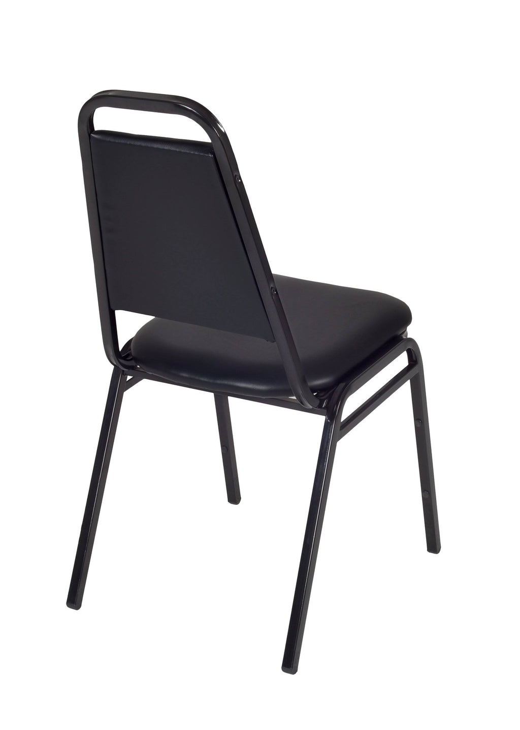 Mahogany Black Square Breakroom Table with 4 Stack Chairs V63776