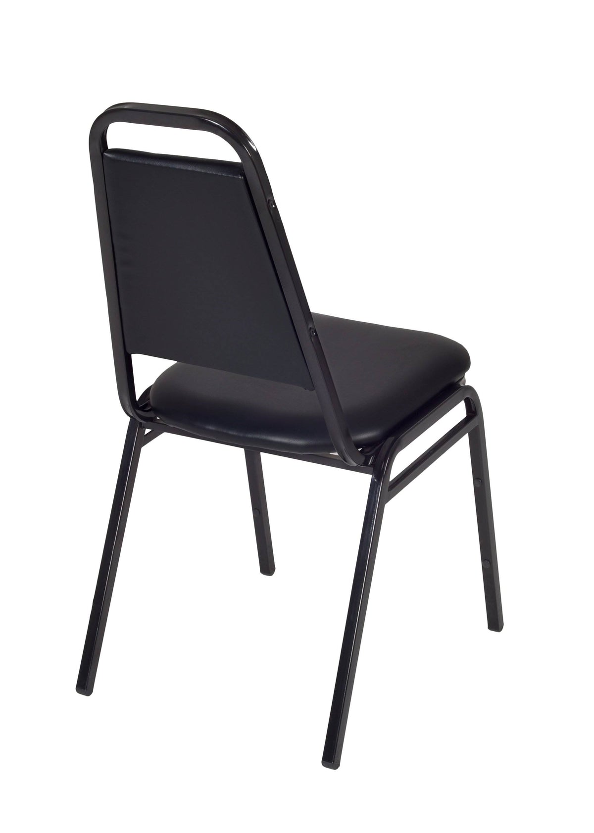 Mahogany Black Square Breakroom Table with 4 Stack Chairs V63776