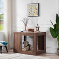 Wooden Dog Crate End Table with Cushion S837360