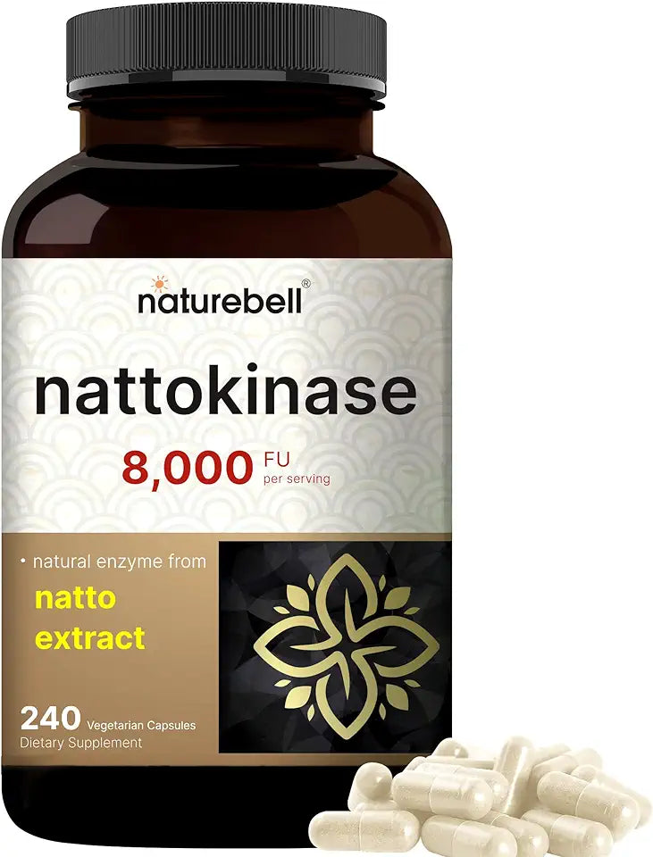 Nattokinase Supplement 8,000 FU 240 Veggie Capsules U357