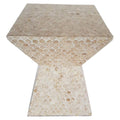 Champagne Wood Stool with Capiz H53754