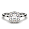 1.55 Carat Cushion Cut Diamond Moissanite Engagement Ring in 10k Solid White Gold Z891