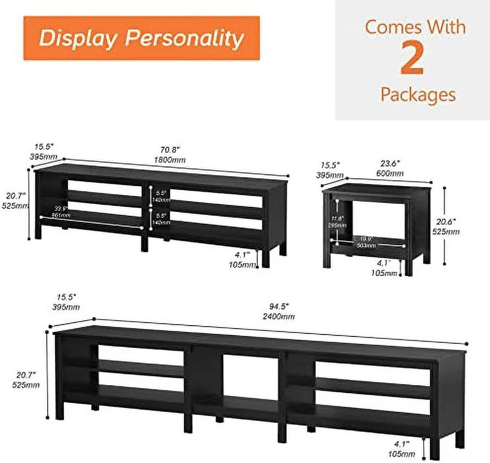 Black TV Stand with 16 Color LED up to 75 Inches A851754