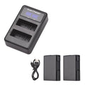 2pcs 7.4V 1500mAh Battery + 1pc Dual Channel Battery USB Port Screen Display M38412