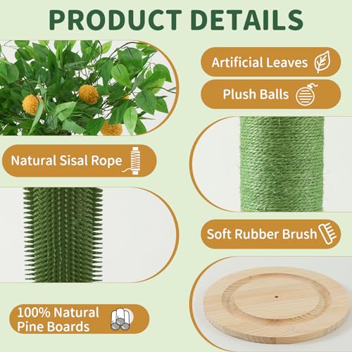 45 Inch Tall Cat Scratching Post with Sisal Rope A537