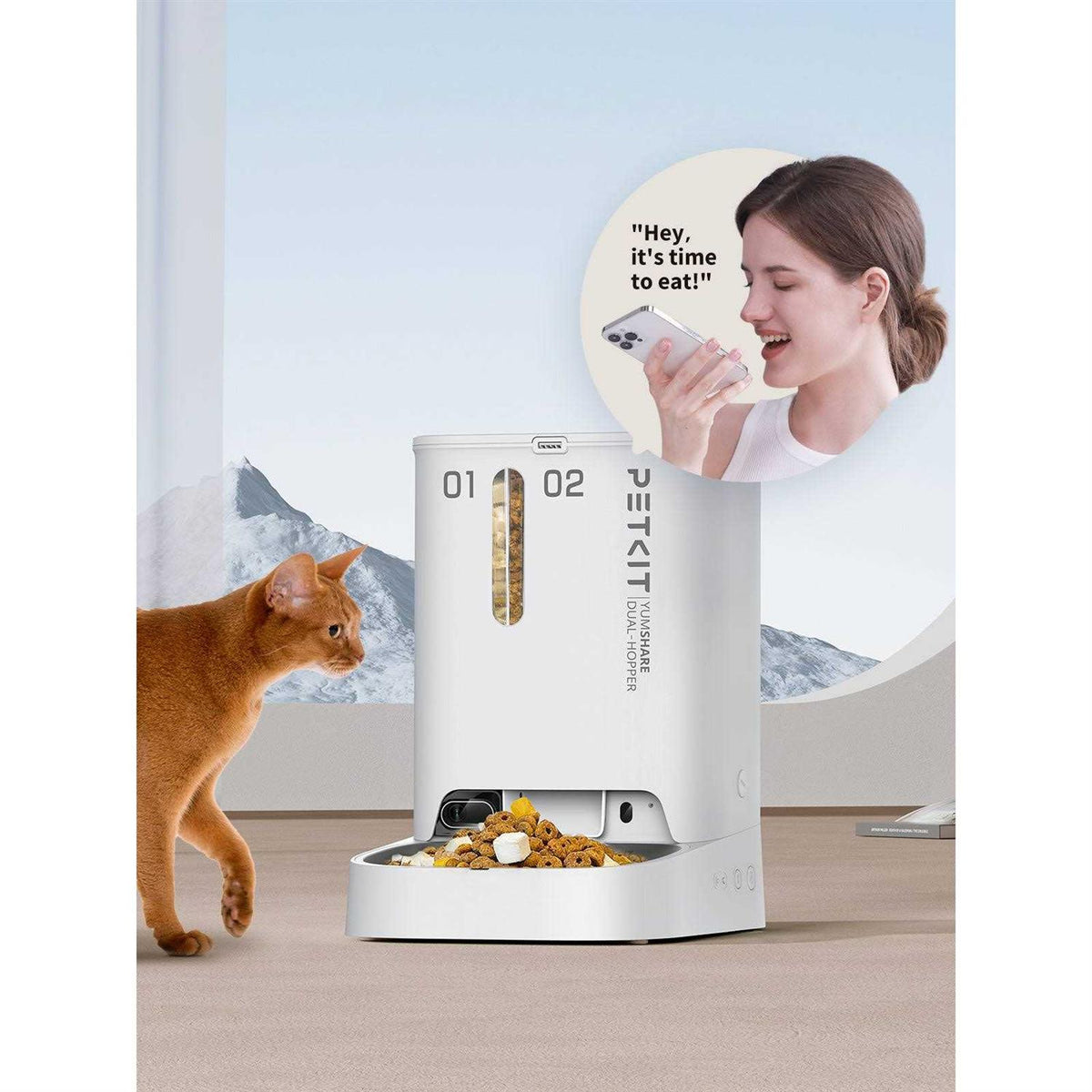 5L Wifi Enabled Automatic Cat Feeder with Camera F384068