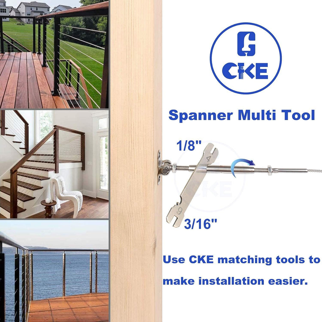 12 Pairs T316 Stainless Steel Adjustable Angle Cable Railing Hardware Kit R17937