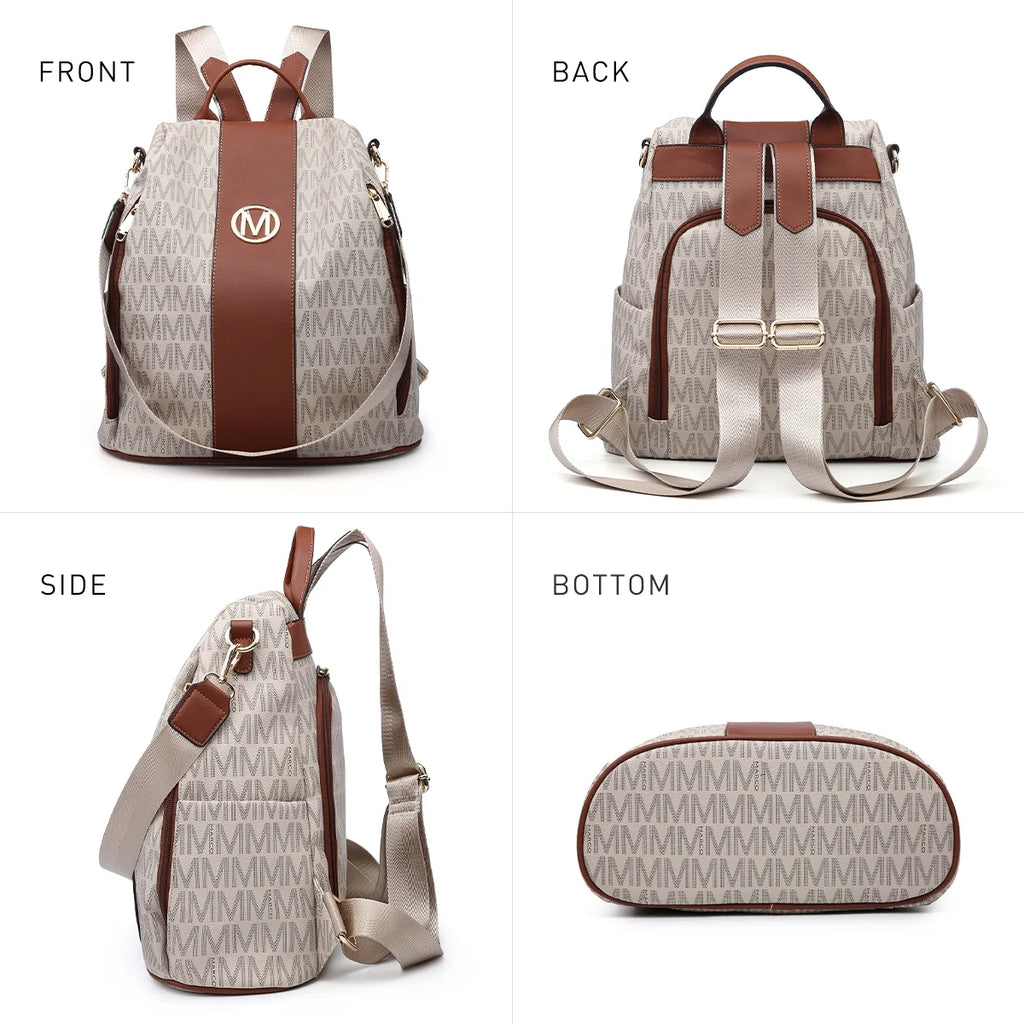 Anti-Theft Travel Backpack and Purse Wallet Set 2pcs P2683