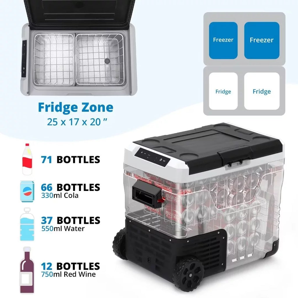 12 Volt Portable Car Refrigerator Freezer 53 Quarts Black D865173