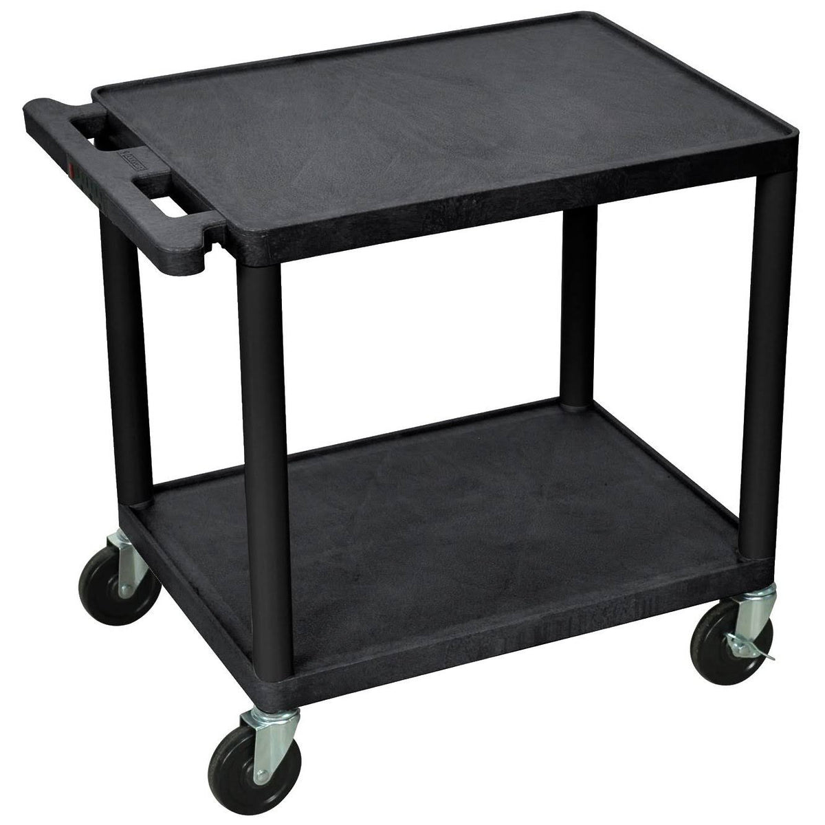 Black 2 Shelf Adjustable Storage Utility Cart with 4 Casters D8528