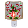 White and Red Glass Christmas Night Light J1169
