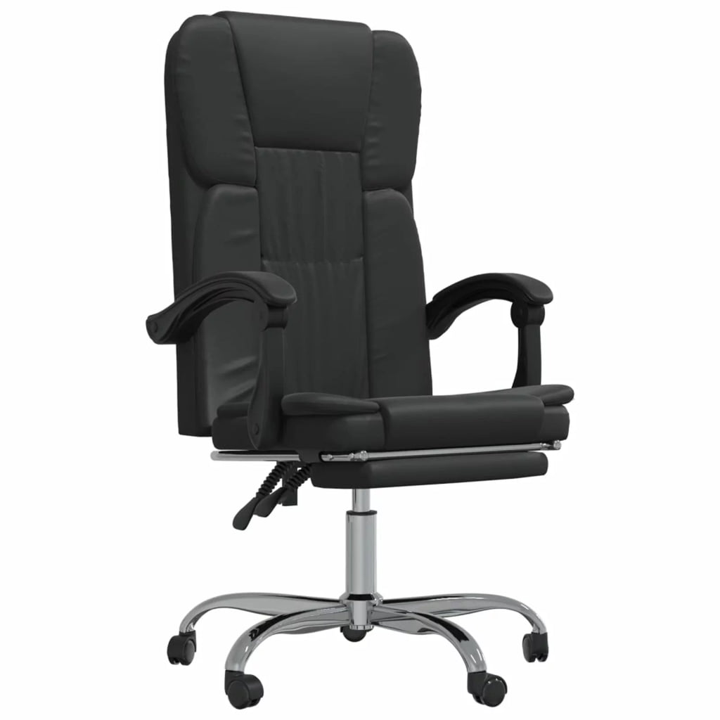 Black Faux Leather Reclining Office Chair S4032
