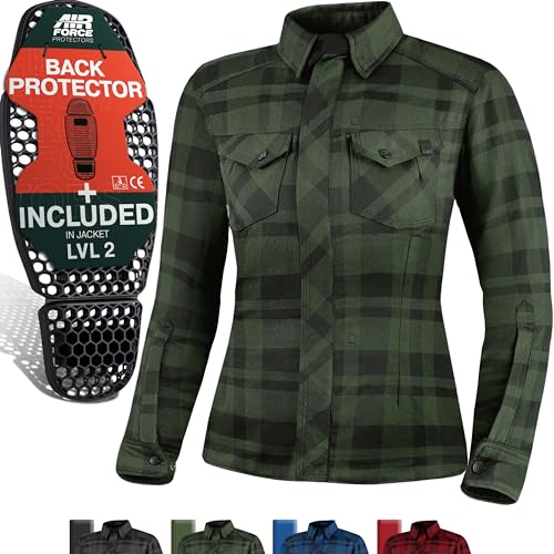 Armored Plaid Biker Flannel Jacket K381