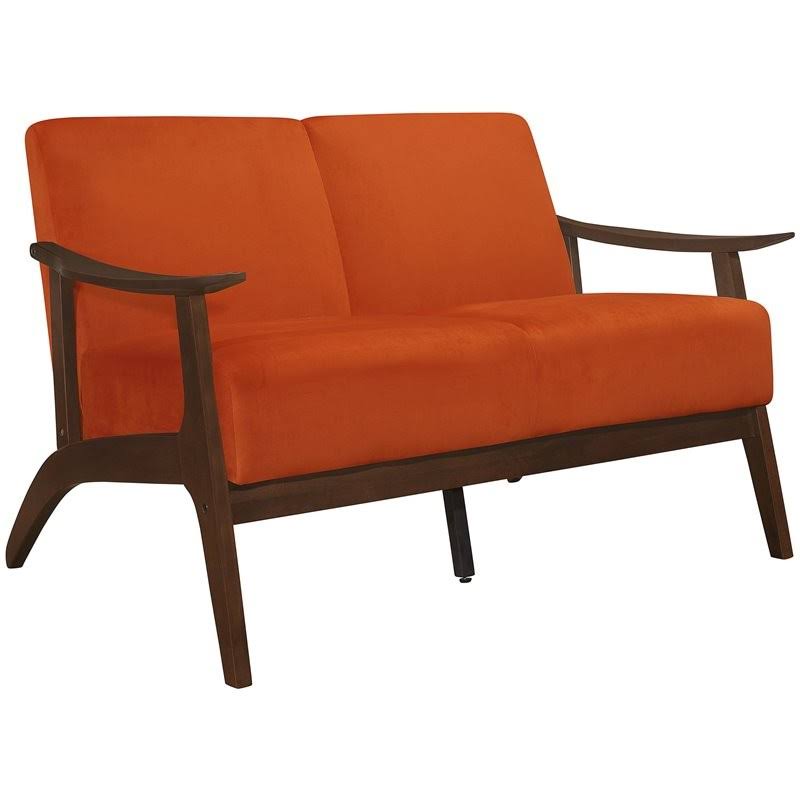 Orange Velvet Loveseat E225