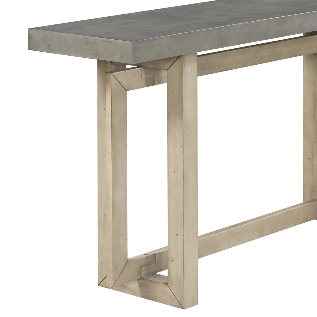 Contemporary Concrete Wood Top Console Table J202378