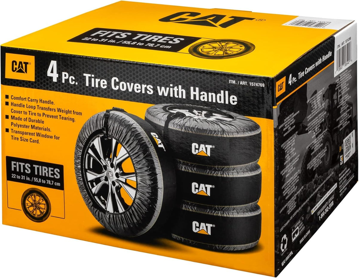 4 Piece Wheel Bags for Winter, Fits Tires 22 inches to 31 inches Black P189946