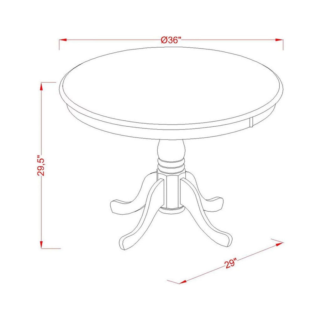 Antique 5-piece Wood Dining Table Set J46696