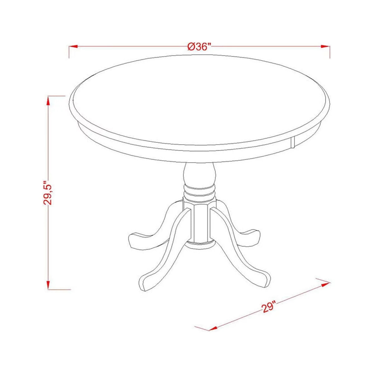 5 Piece Wood Dining Set U86678
