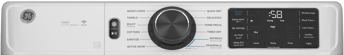 28 Inch Electric Dryer 7.8 CuFt with Steam F655