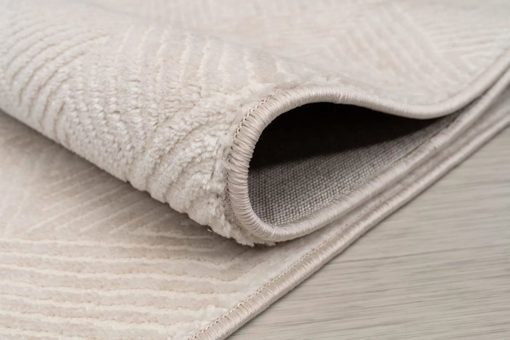 Cream 8x10 Geometric Pattern Indoor Area Rug M884936