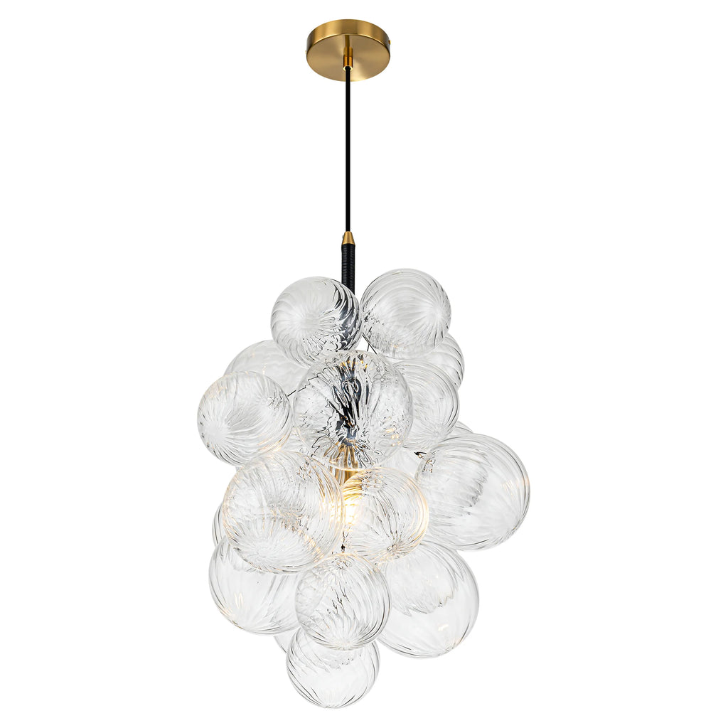 1-Light Dimmable Glass Globe Chandelier A852563
