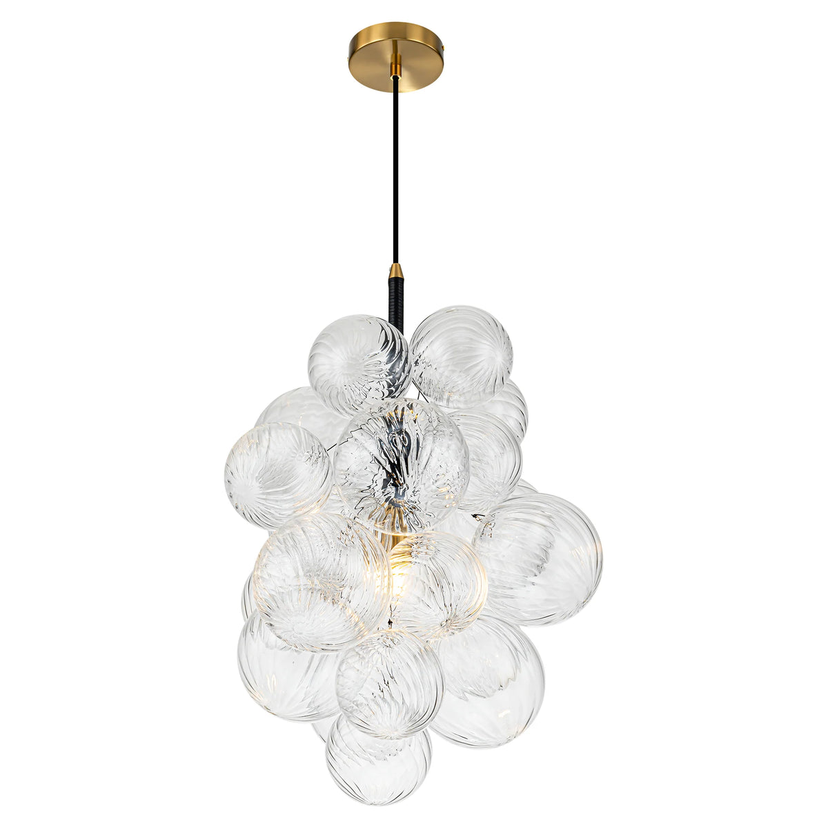 1-Light Dimmable Glass Globe Chandelier A852563