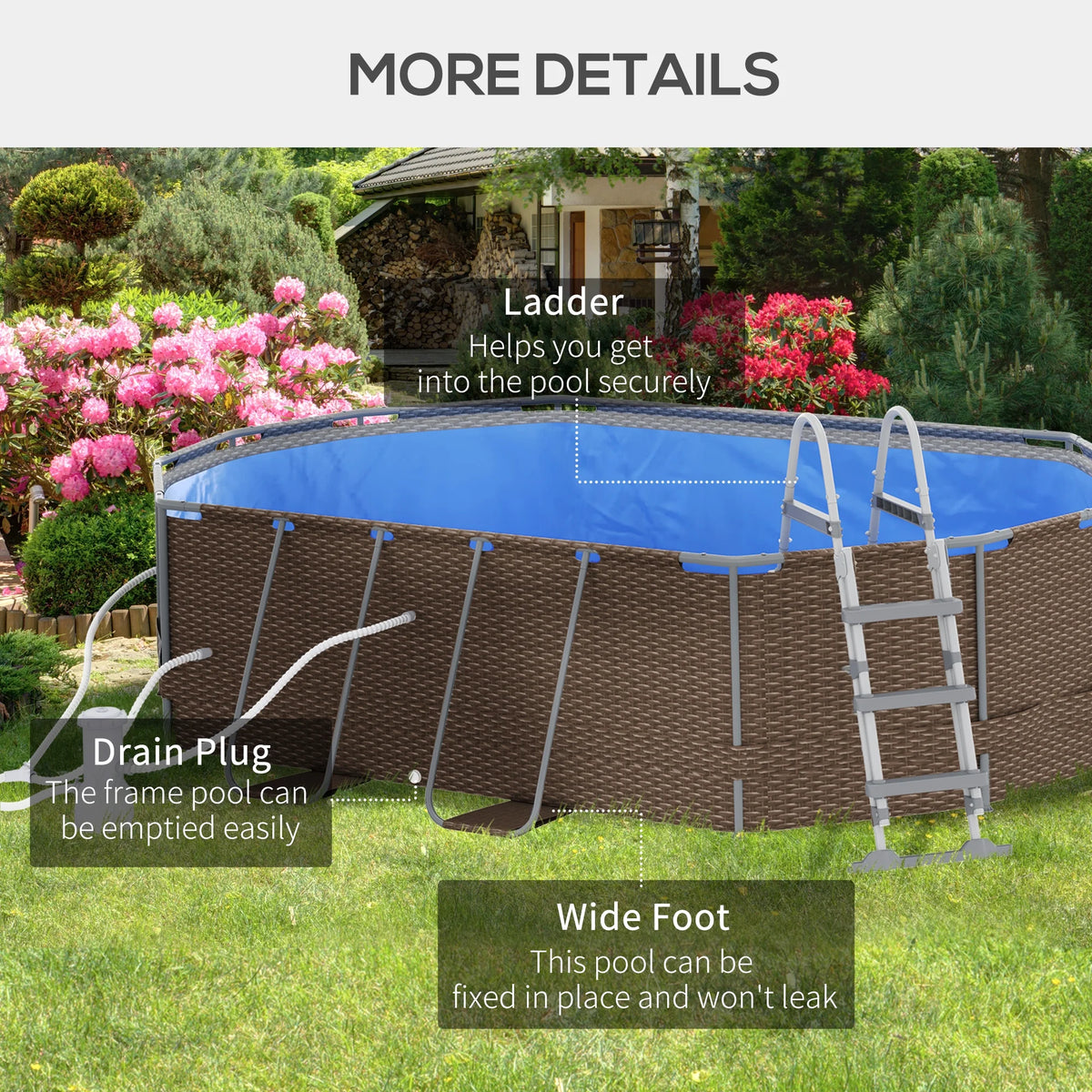 Brown Frame Swimming Pool U81976