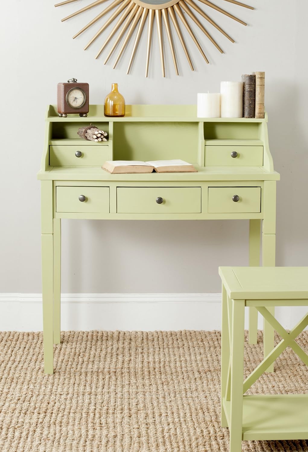 Distressed Black Writing Desk N258
