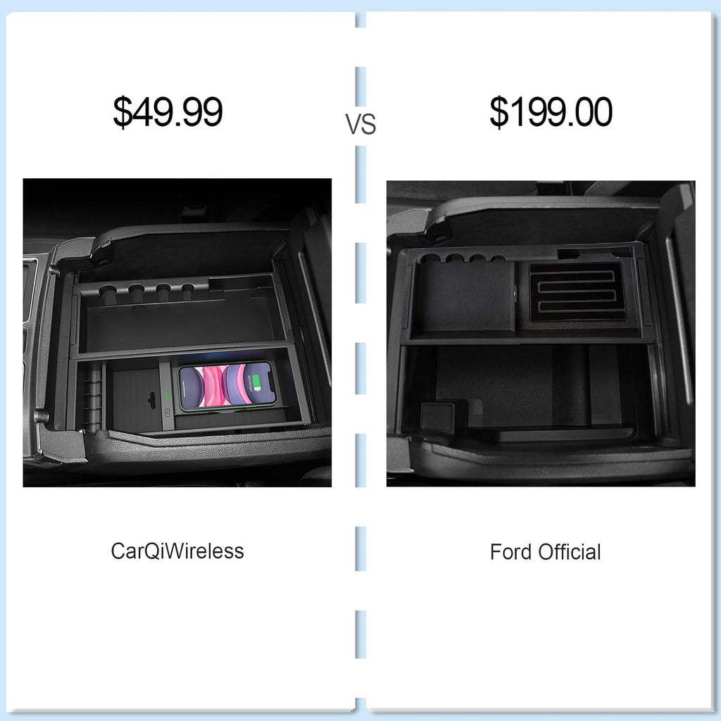Wireless Charger Center Console Organizer Box for Ford F150 O6978