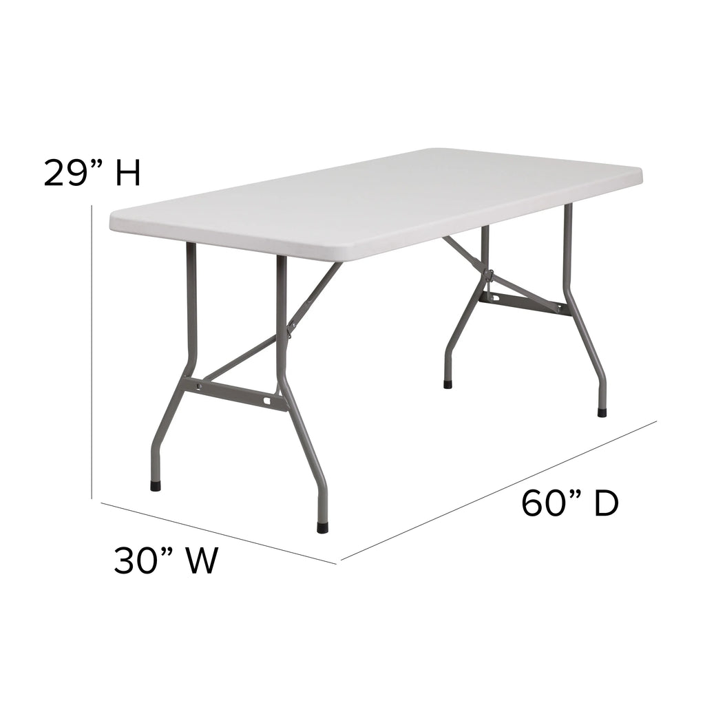 Granite White Plastic Folding Table Q8433